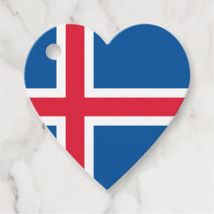 Island Heart Flagga Gåvor Etiketter