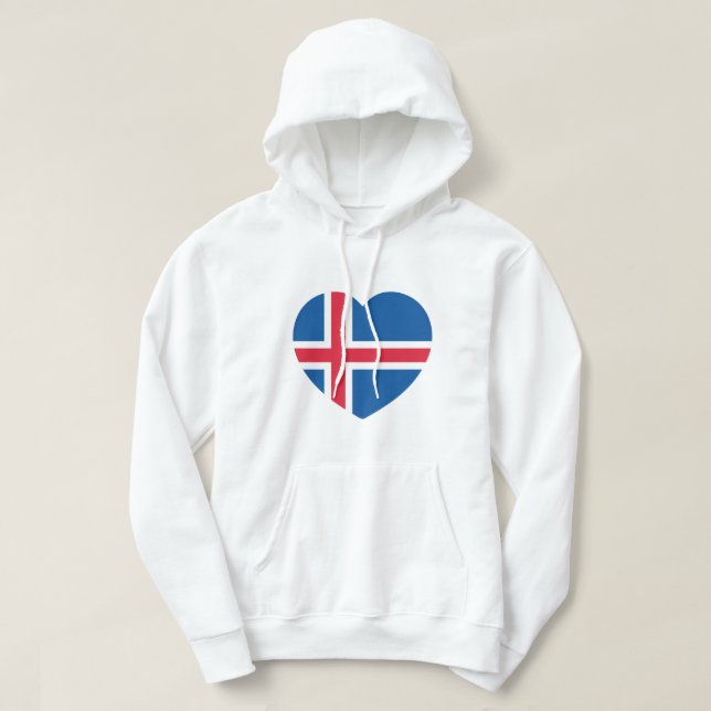 Island Heart Flagga Hoodie (Design framsida)