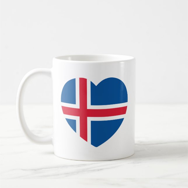 Island Heart Flagga Kaffemugg (Vänster)