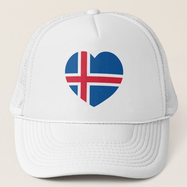 Island Heart Flagga Keps (Framsida)