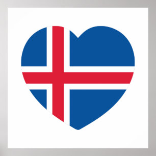 Island Heart Flagga Poster
