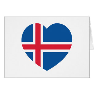 Island Heart-hälsningskort för Flagga Hälsningskort