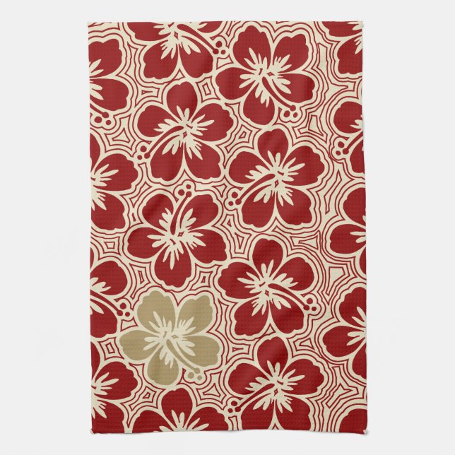 Island Hibiscus Hawaiian Kitchen Towel Kökshandduk (Vertikal)