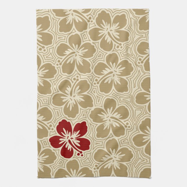 Island Hibiscus Hawaiian Kitchen Towel Kökshandduk (Vertikal)
