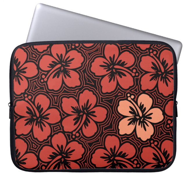 Island Hibiscus Hawaiian Neoprene Wetdräe Laptop Sleeve (Framsidan)
