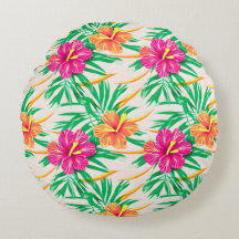 Island Hibiscus Round Pillow