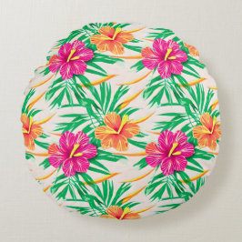 Island Hibiscus Round Pillow Rund Kudde