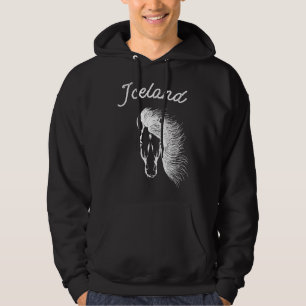 Island Hoodie med isländska hästar