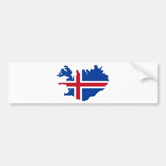 Island IS Ísland Flagga karta Bildekal (Framsidan)