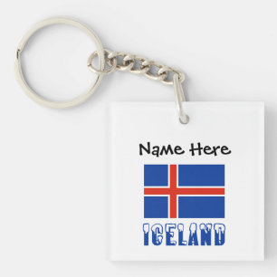 Island Islandsk Flagga Svart Personalisering