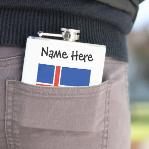 Island Islandsk Flagga Svart Personalisering Fickplunta
