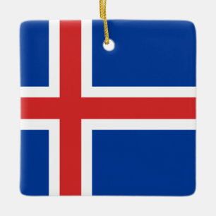Island (isländska) Flagga Julgransprydnad Keramik