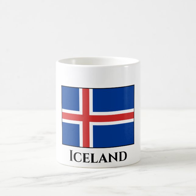 Island (isländska) Flagga Kaffemugg (Center)