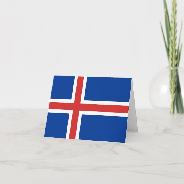 Island (isländska) Flagga Kort (Framsida)