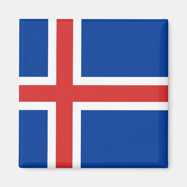 Island (isländska) Flagga Magnet (Framsidan)