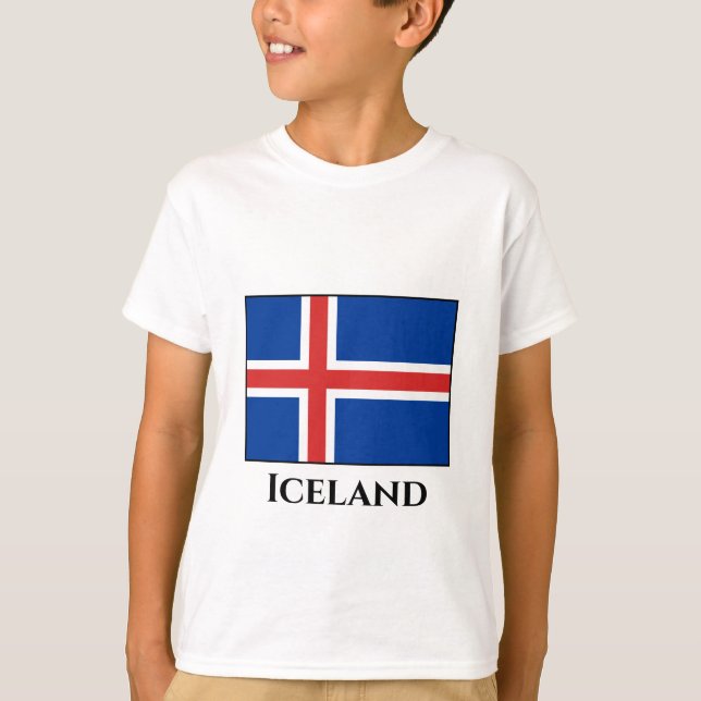 Island (isländska) Flagga T Shirt (Framsida)