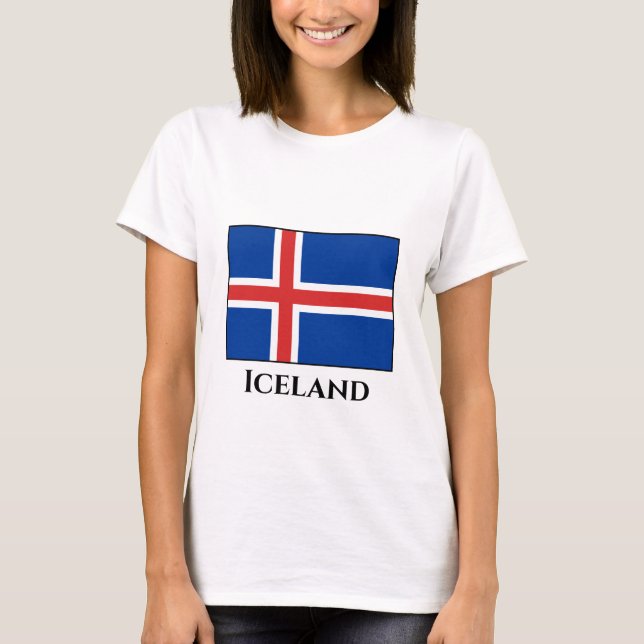 Island (isländska) Flagga T Shirt (Framsida)