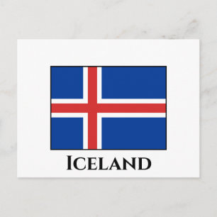 Island (isländska) Flagga Vykort