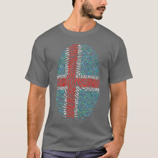 Island Isländskt fingeravtryck Flagga T Shirt