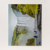 Island Jigszons Puzzle - Skogafoss vattenfall