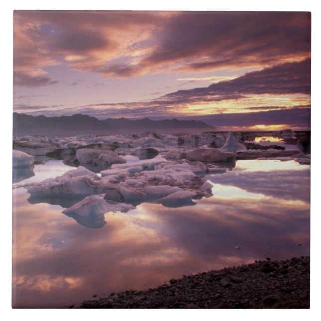 Island, Jokularlon Lagoon, Landskap Kakelplatta (Framsidan)
