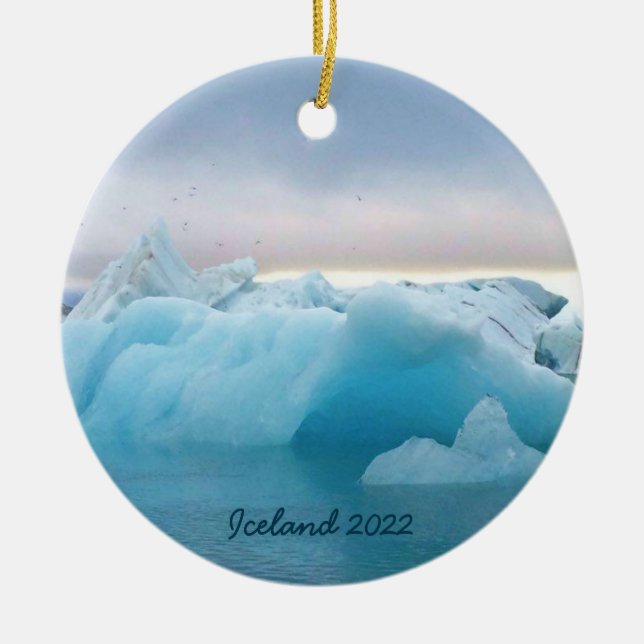 Island - julprydnad julgransprydnad keramik (Framsidan)