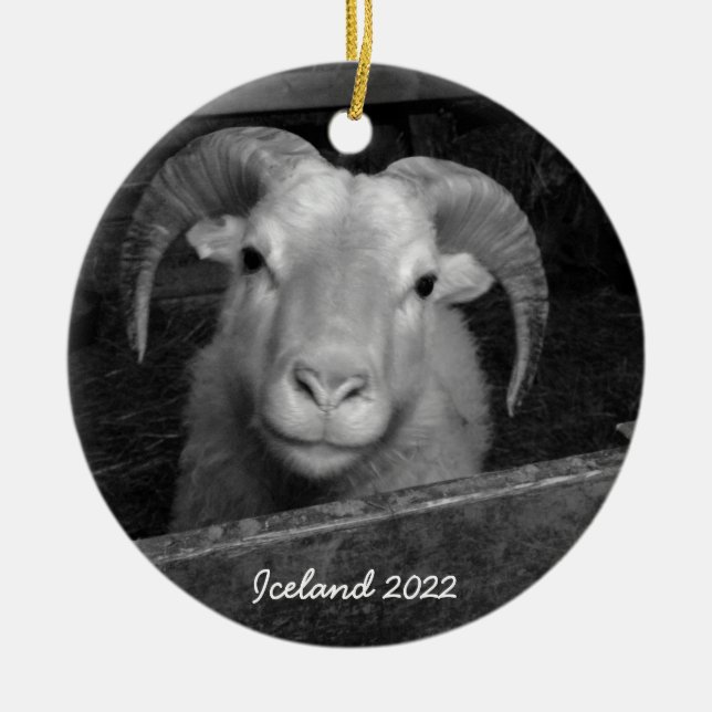 Island - julprydnad julgransprydnad keramik (Framsidan)