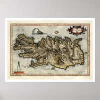 Island Karta av Mercator Karta 1595
