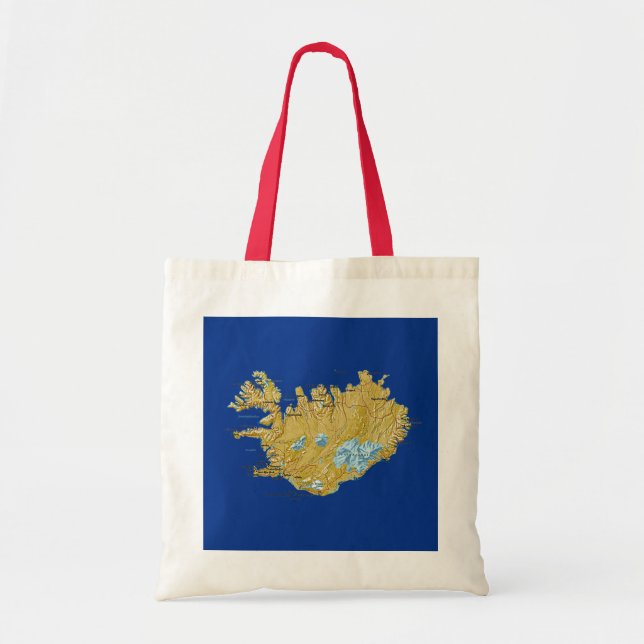 Island Karta Bag Tygkasse (Framsidan)