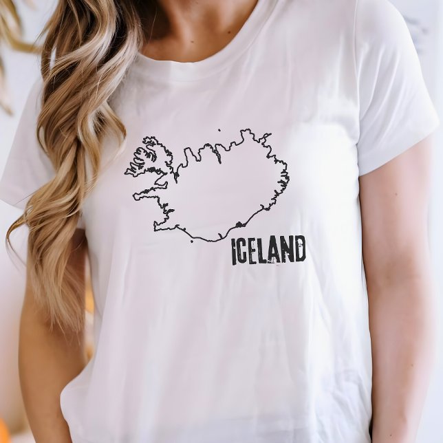 Island Karta Islands nationella Gräns-förbindelse T Shirt (Skapare uppladdad)