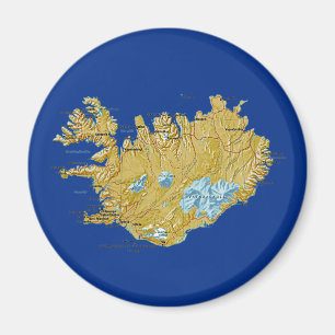 Island Karta Magnet
