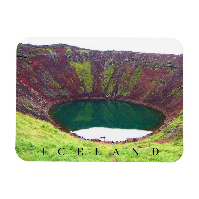 Island Kerid Crater View-kylskåp Magnet (Horisontell)