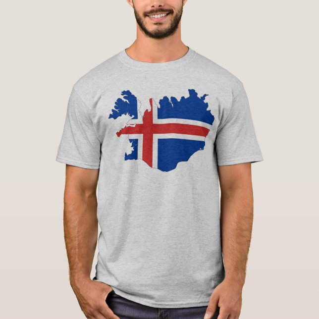 Island land flagga tee shirt (Framsida)