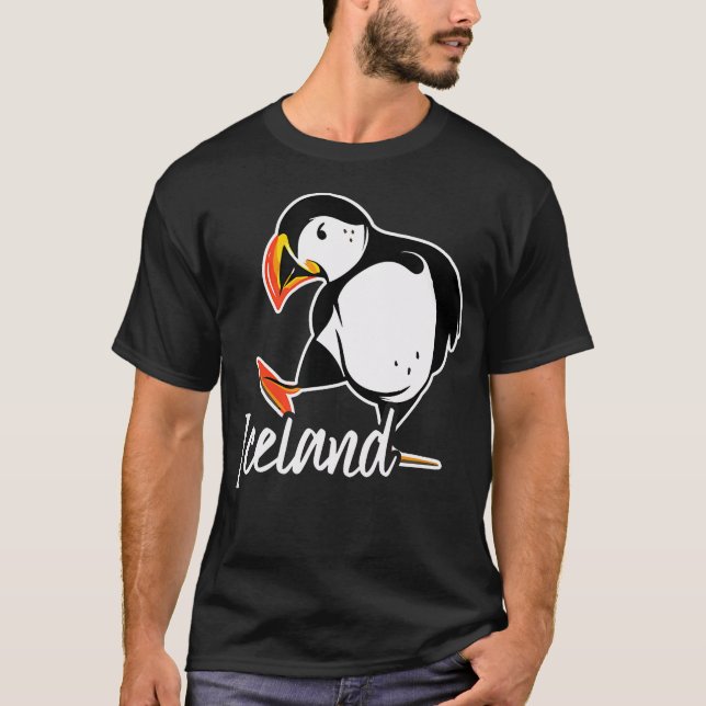 Island med lunnefågel t shirt (Framsida)