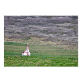 Island med vattenfall fototryck