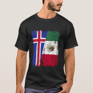 Island Mexiko Halv Flagga Isländskt Mexikanskt Kul T Shirt