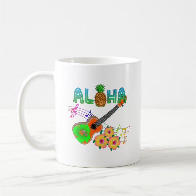 Island Music Ukulele Aloha Kaffemugg (Vänster)