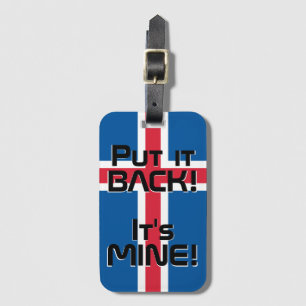 Island National Flagga Funny Patriotic Bagagebricka