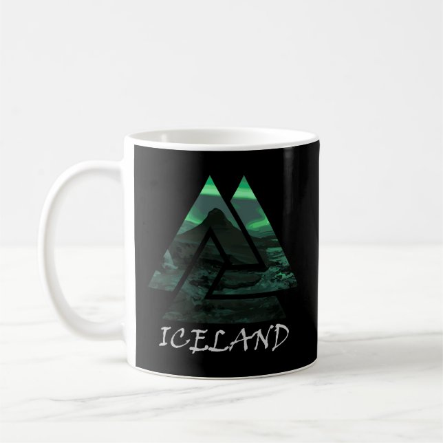 Island Nord Ljus Triangelns natur Kaffemugg (Vänster)