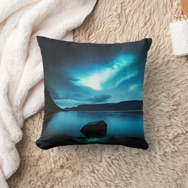 Island - NordLjus vid Westfjords, Island T Kudde (Filt)