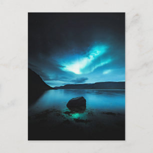Island - norra Ljus vid Westfjords, Islandet Vykort