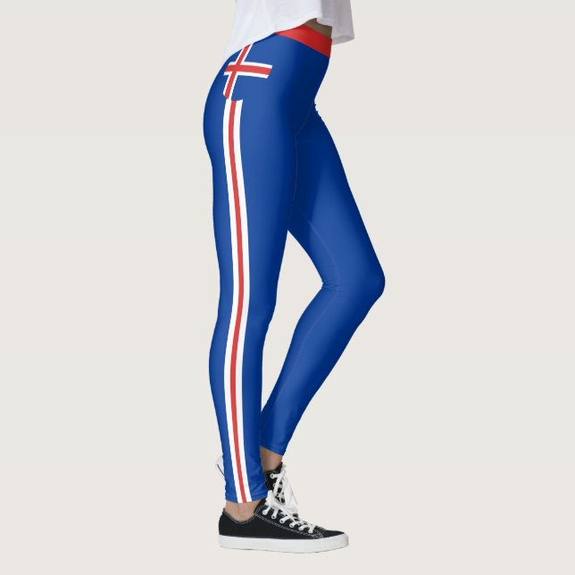 Island och isländska Flagga, mode, resa/sport fläk Leggings (Höger)