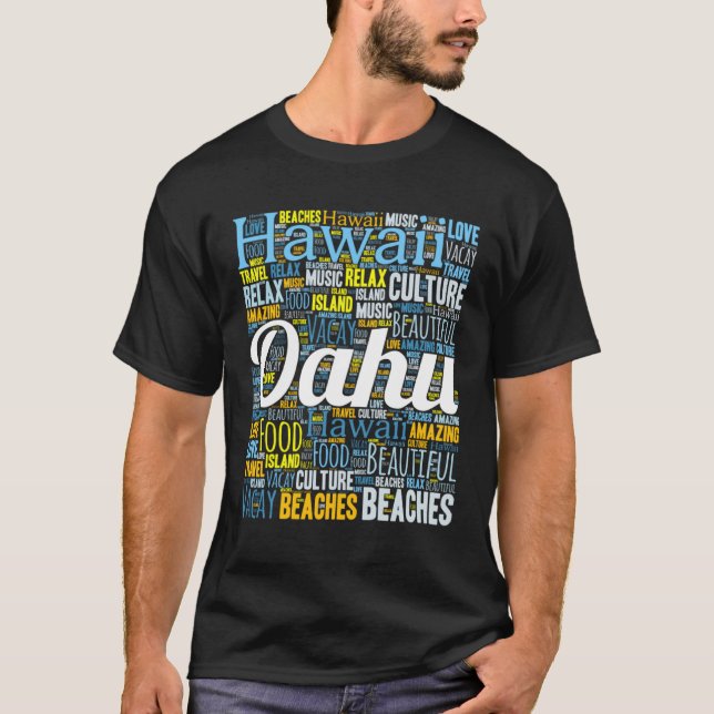 Island of Oahu Hawaii Vacation T Shirt (Framsida)