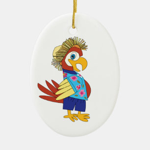 Island Parrot Julgransprydnad Keramik