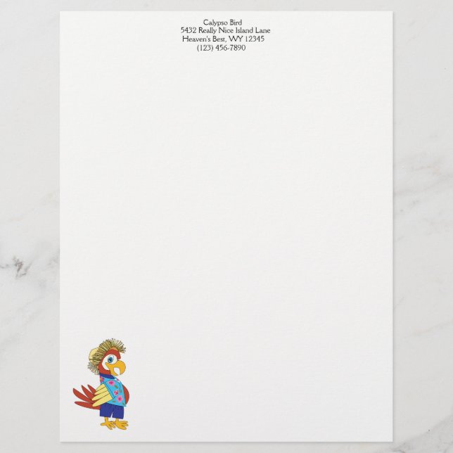 "Island Parrot" Personlig Letterhead Brevhuvud (Framsida)