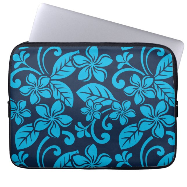 ISLAND PLUMERIA (blå x 2) Laptop Fodral (Framsidan)