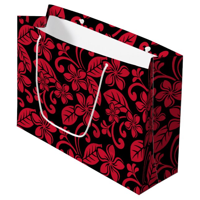 ISLAND PLUMERIA (BLACK/RED) Gift Bag (Framsidan Vinklad)