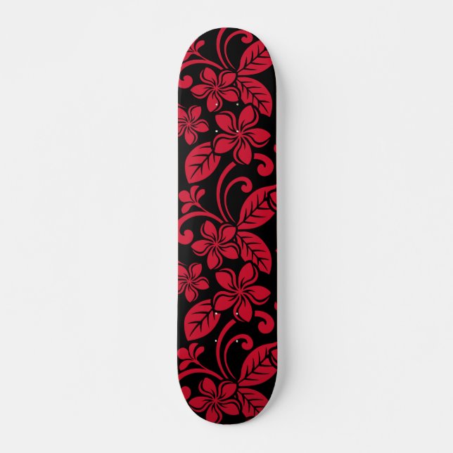 ISLAND PLUMERIA (BLACK/RED) MINI SKATEBOARD BRÄDA 18,5 CM (Framsida)