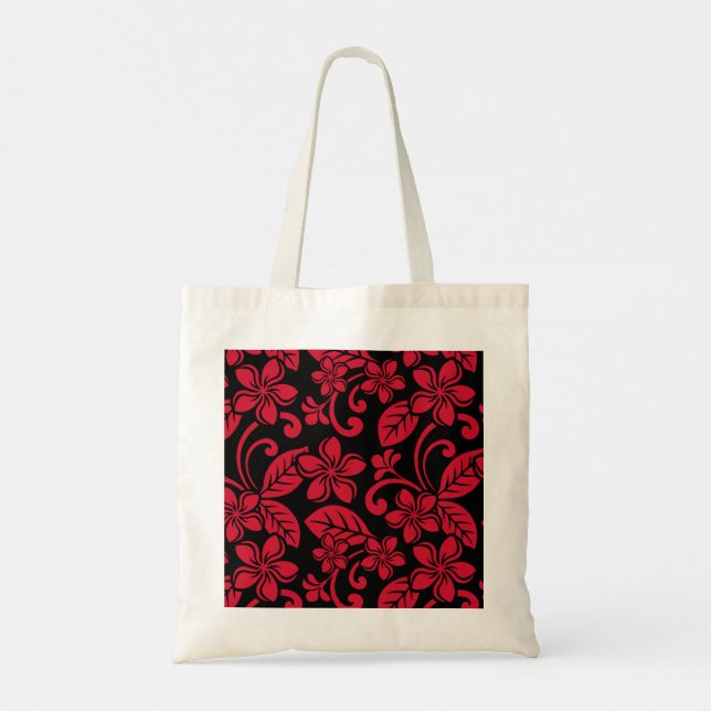 ISLAND PLUMERIA (BLACK/RED) TYGKASSE (Baksida)