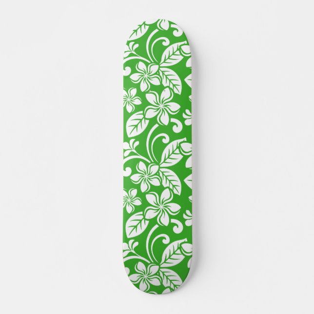 ISLAND PLUMERIA (CITRUS-GRÖNTEN) MINI SKATEBOARD BRÄDA 18,5 CM (Framsida)